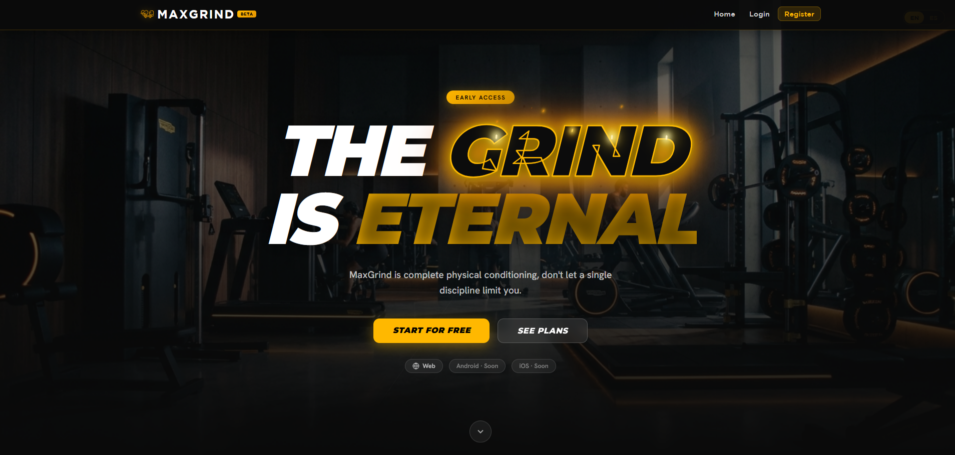 Vista previa del sitio web de MaxGrind, desarrollado por Cernext